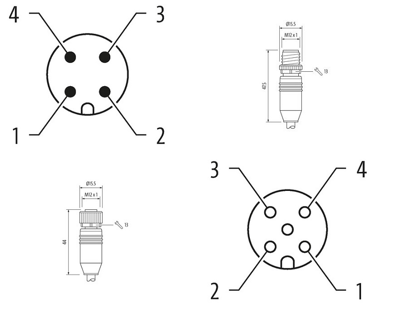 Cáp có đầu nối M12 male 0°-M12 female 0° Murrelektronik 7000-40021-8620500 - detail1