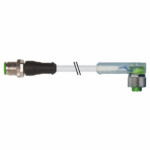 Cáp xám 0.3m có đầu nối M12 male 0°-M12 female 90° A-code có LED của Murrelektronik 7000-40341-2340030 - HEADER