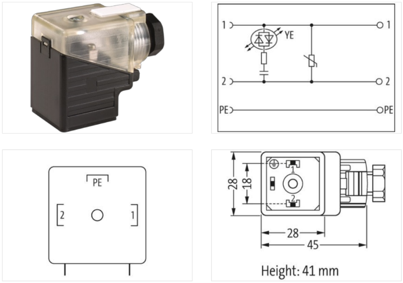 Đầu nối van điện từ Murrelektronik 7000-29021-000000 - body