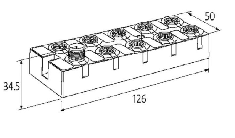 Khối I/O mở rộng Cube67 16 kênh DIO 56601 - dimension