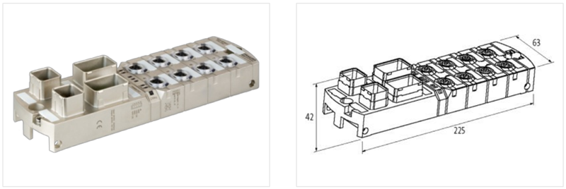 Khối IO Profinet IP67 của Murrelektronik MVK+ MPNIO DI8 IRT 555280 - body