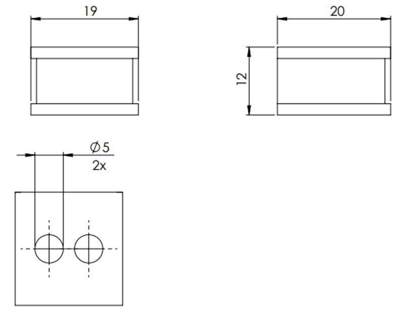 Miếng đệm 2 cáp 5mm vào tủ điện QT của Icotek 42570 - kích thước