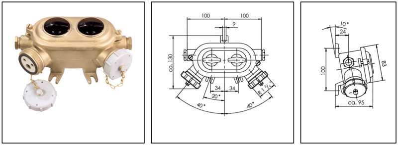Ổ cắm công nghiệp kiểu đôi có công-tắc on-off 2 cực 10012658 - detail