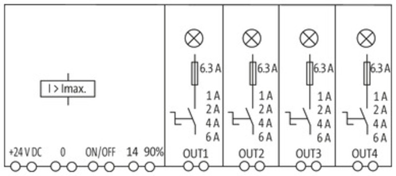Bộ bảo vệ nguồn DC 24V 6A 4 kênh chỉnh được 9000-41034-0100600- detail