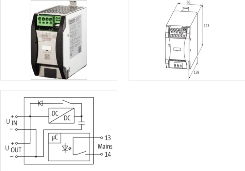 Bộ đệm nguồn DC 24V 1A/40s của Murrelektronik BUFFER MODULE 85458 - detail