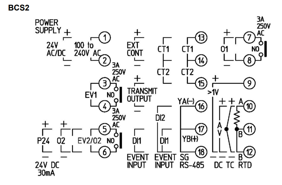 Bộ điều khiển nhiệt độ Shinko 48x48mm ngõ ra điều khiển relay, nguồn cấp 220 VAC BCS2R00-00 - circuit