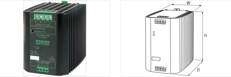 Bộ nguồn 3 pha 24 VDC, 20A Evolution của Murrelektronik 85002- detail
