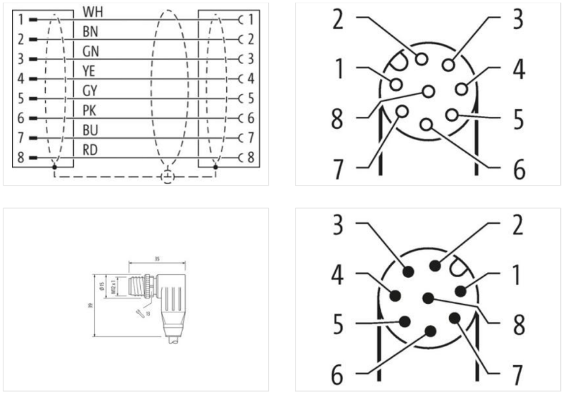 Cáp có đầu nối M12 male 90° - M12 female 90° A-code 7000-48071-2910200 - body1