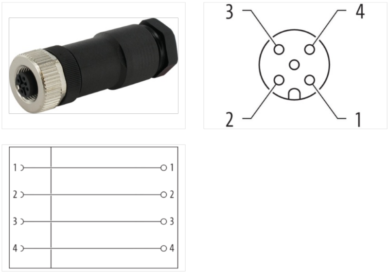 Đầu nối M12 female A-code Murrelektronik 7000-12945-0000000 - detail