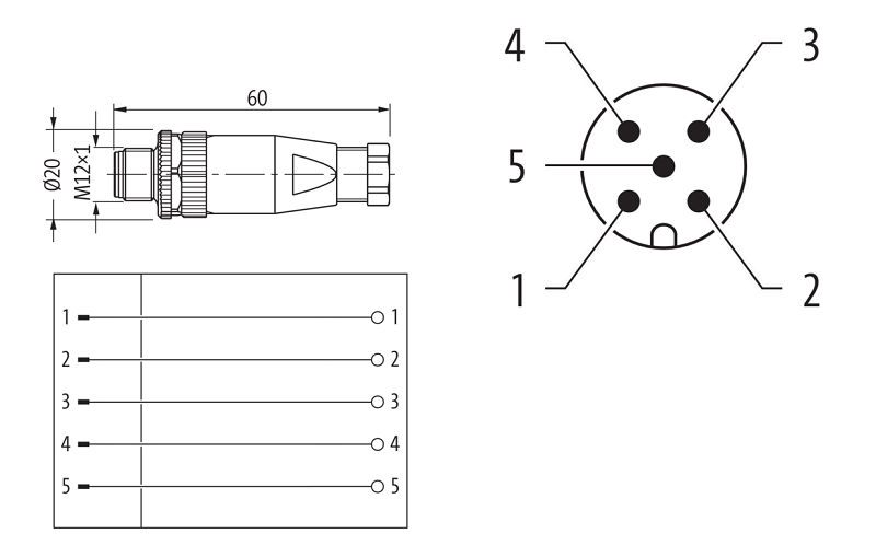 Đầu nối M12 male 0° A-cod field-wireable 7000-12762-0000000 - DETAIL