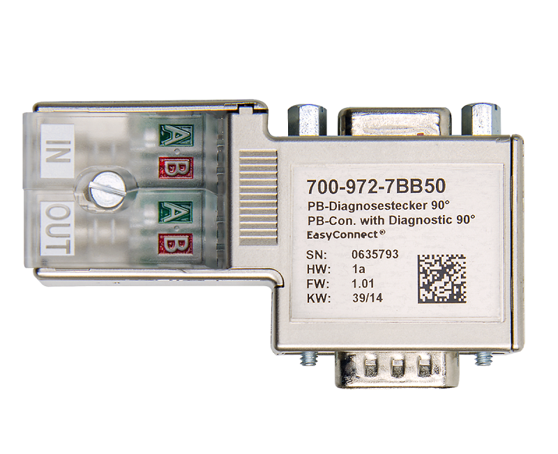Đầu nối PROFIBUS 90° có giắc cắm PG và LED của Helmholz 700-972-7BB50 - interface