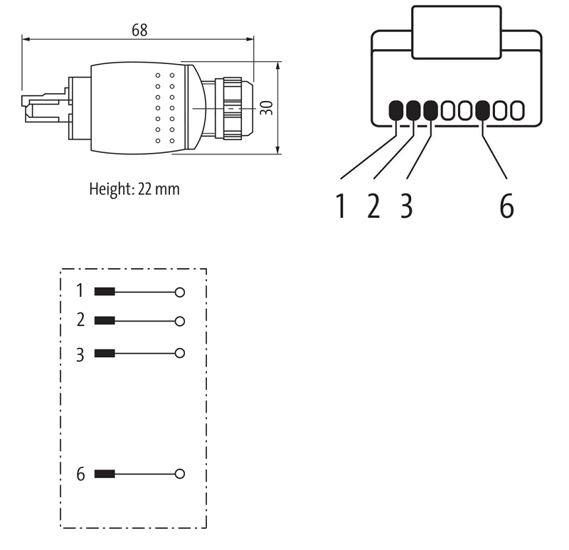 Đầu nối nguồn push-pull RJ45 male IDC 4 chân 7000-74041-0000000 - detail