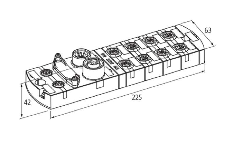 Khối I/O Profinet IP67 Murrelektronik MVK-MPNIO DIO16 IRT 55530 - dimension