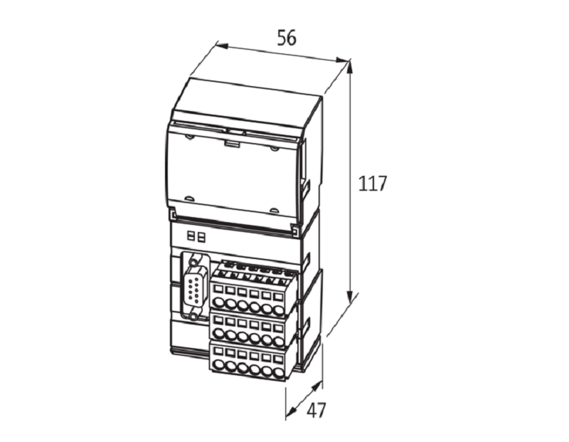 Nút mạng trạm IO phân tán mạng Profibus Cube20 56001 - DIMENSION