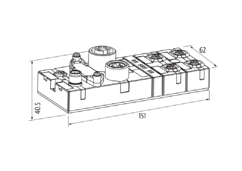 Trạm IO phân tán mạng Profibus CUBE67+ 56521 - DIMENSION