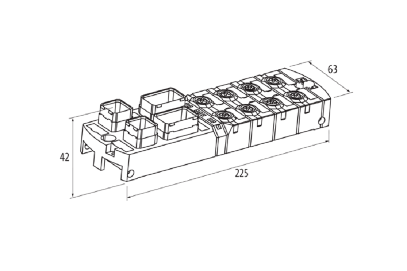 Trạm IO phân tán mạng Profinet 8DI 8DO MVK 55529 - DIMENSION