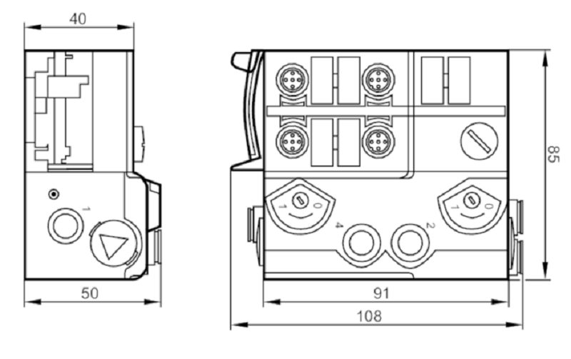 AS-i box 4DI AC5228 của ifm - DIMENSION