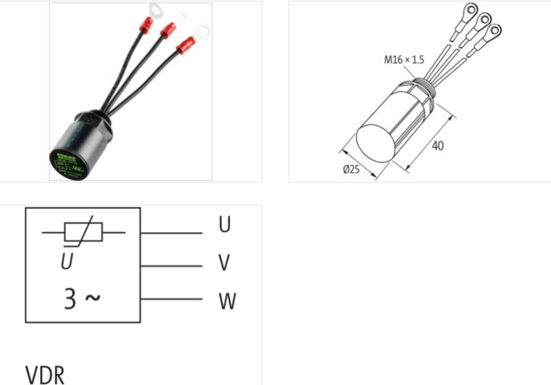 Bộ dập xung hồ quang VDR cho mô-tơ 3 pha 236161- detail