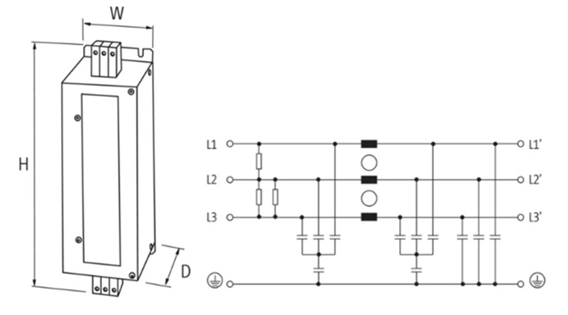 Bộ lọc nhiễu điện từ EMC 3 pha 25A của Murrelektronik MEF 10533 - detail