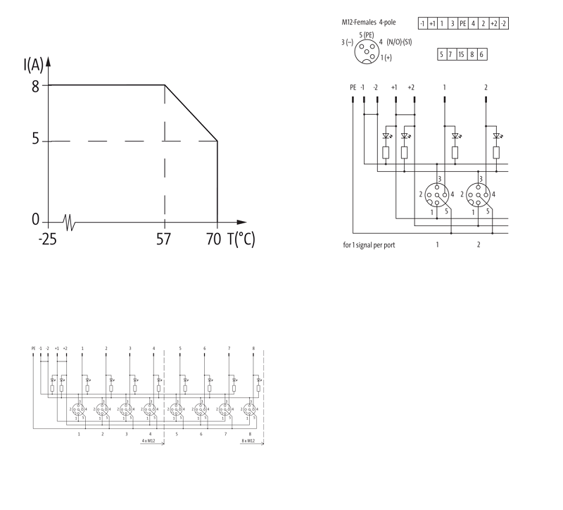 Bộ phân phối tín hiệu 8 cổng M12 không cáp homerun 8000-88400-0000000 - DETAIL