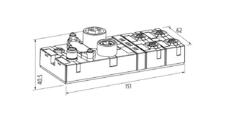 Bus node Profinet IO Cube67 của Murrelektronik 56526 - DIMENSION