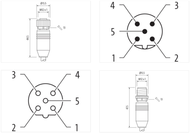 Cáp 1m bọc chống nhiễu có đầu nối M12 male 0° - M12 female 0° B-code 7000-44051-7990100 - body1