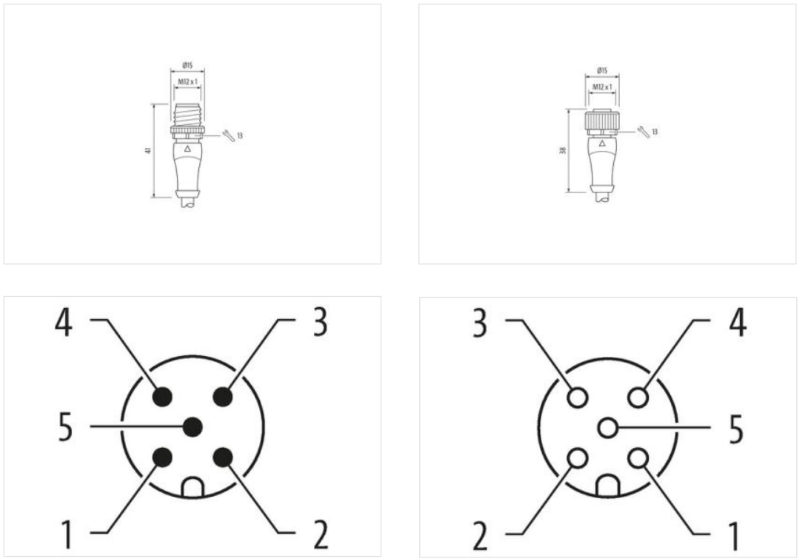Cáp 10m có 2 đầu nối M12 male 0° / M12 female 0° A-cod. AIDA 5 chân 7030-40041-1260100 - body1