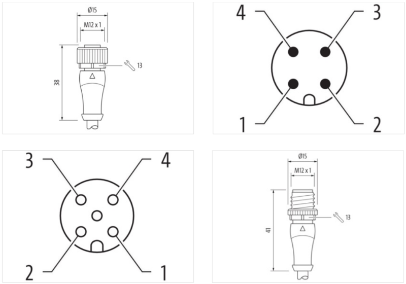 Cáp 20m có 2 đầu nối M12 male 0° - M12 female 0° A-code 4 chân 7000-40021-0342000 - body1