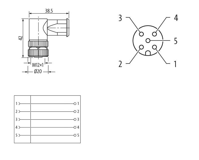 Đầu nối Murrelektronik M12 female 90° A-cod 7000-13011-0000000 - DETAIL
