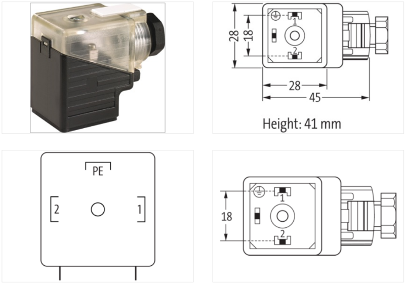 Đầu nối van điện từ form A SVS 7000-29041-0000000 - body1