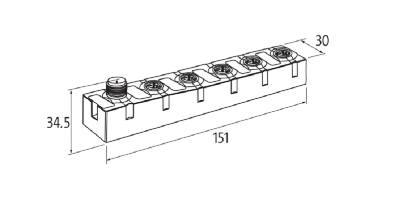 Khối I/O mở rộng Cube67 8 DIO cấu hình được 56611 - DIMENSION