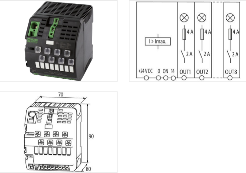 Bộ bảo vệ nguồn DC 24V 2A 8 kênh Mico basic 9000-41068-0200000 - detail