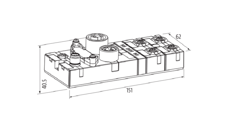 Mô-đun IO phân tán mạng Ethernet/IP Cube67+ 56535 - DIMENSION