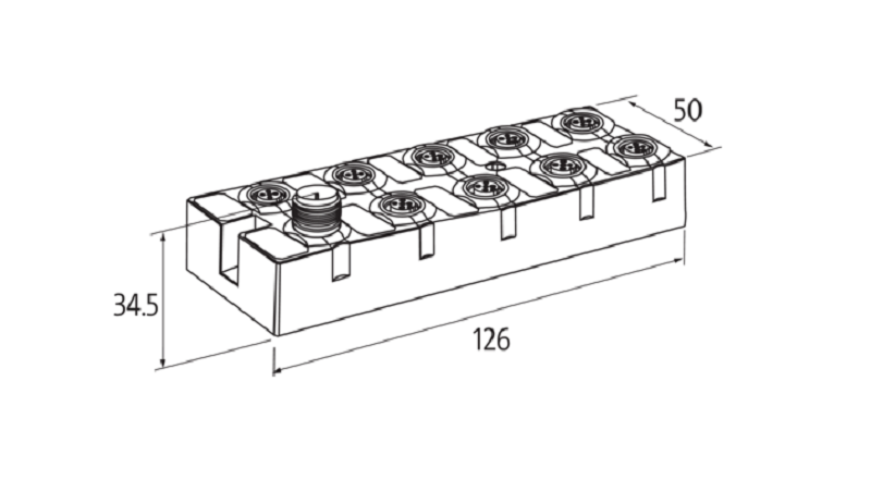 Mô-đun IO phân tán mở rồng 16 DIO cổng M8 của Murrelektronik Cube67 56601 - DIMENISON