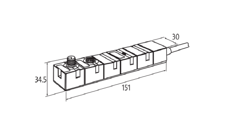 Mô-đun IO phân tán mở rộng kết nối van điện từ Festo MPA-L họ Cube67 5665619 - DIMENSION