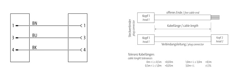 Cáp 0.3m 2 đầu nối M8 male 0° / M8 female 0° A-code 3 chân 7000-88001-6300030 - DETAIL2