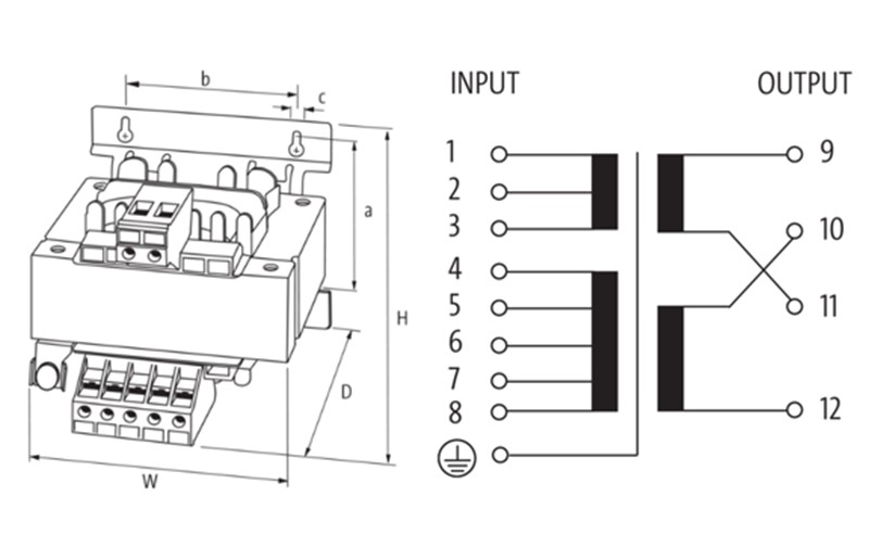 Máy biến áp 1 pha 250VA nhiều cấp điện áp MST 86145 - detail