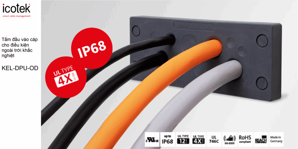 Banner - Icotek Tấm đầu vào cáp cho điều kiện ngoài trời khắc nghiệt KEL-DPU-OD