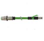 Flange M12 Female / RJ45 Male 0°