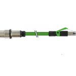 Flange M12 Female / RJ45 Male 0°