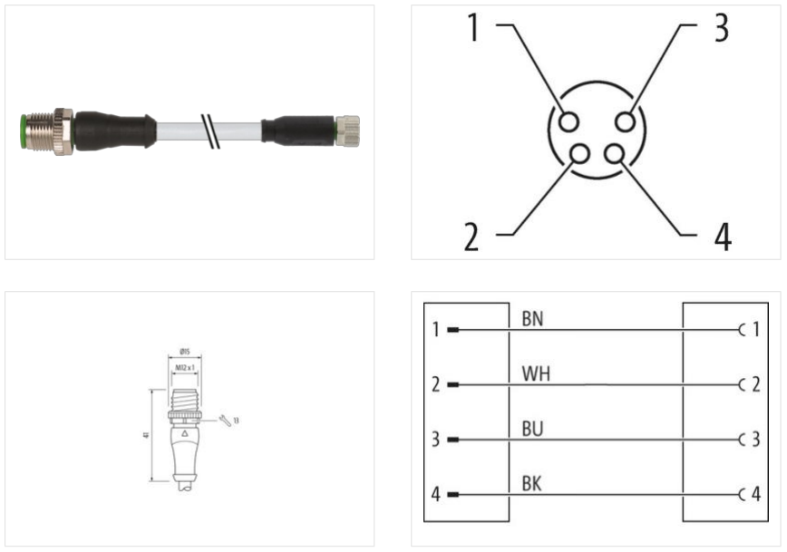 Đầu nối M12 male /M8 female 4 chân 7000-40581-2310150 - detail 1