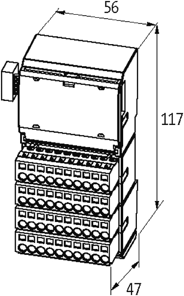 Cube20 digital in-/output module Murrelektronik 56168 - kích thước