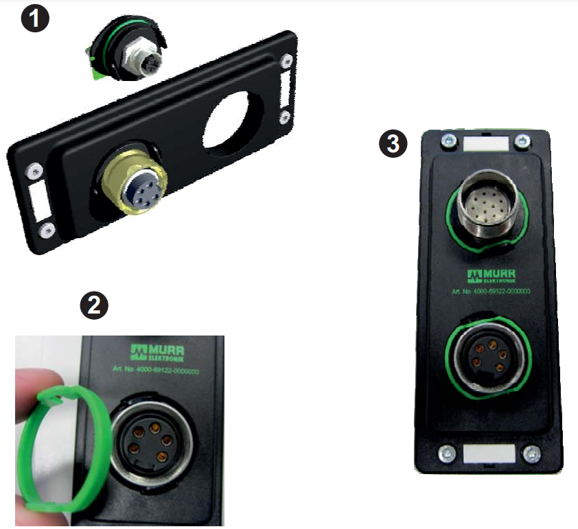 Đầu nối 7/8'' female sang terminal Murrelektronik 4000-69000-2000000 - lắp đặt