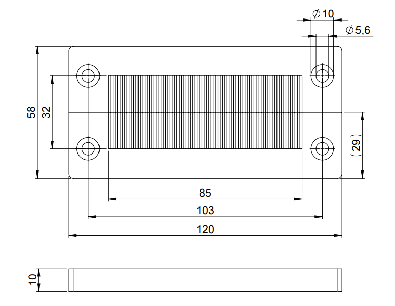 Thanh chắn bụi dạng chổi KEL-BES-S 51521.002 - kích thước