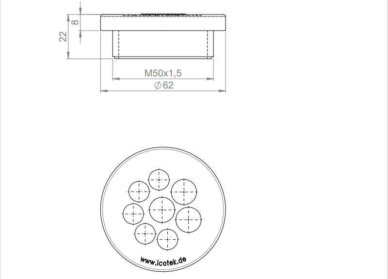 Icotek tấm đệm cáp kiểu tròn KEL-DPZ 50/8 50750 - detail