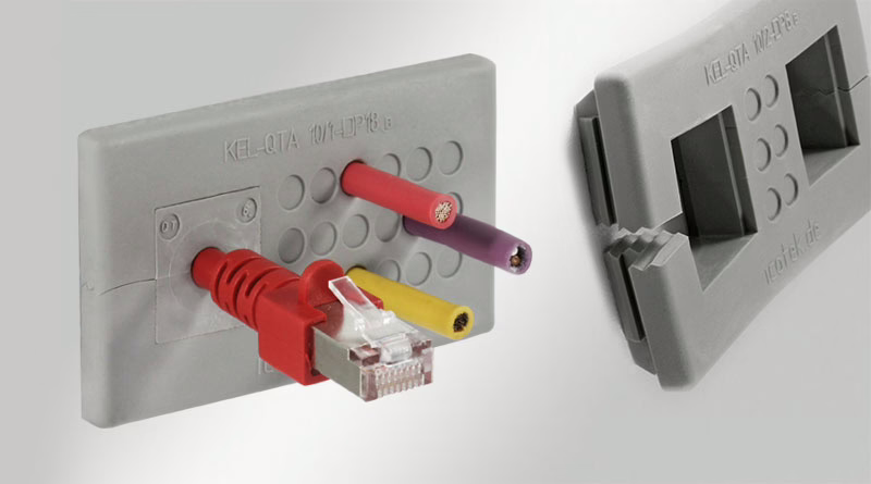 Miếng vào cáp lắp không cần ốc vít KEL-QTA 43645 - body