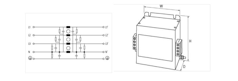 Bộ lọc nhiễu điện từ 3 pha 10 A, 1 tầng Murrelektronik MEF 10571 - chi tiết