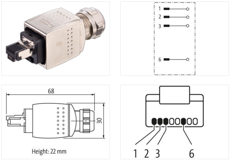 Đầu nối RJ45 push-pull 7000-74041-0000000 Murrelektronik - chi tiết