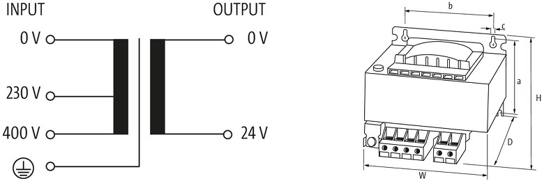 Máy biến áp 1 pha 500 VA Murrelektronik 86328 - detail