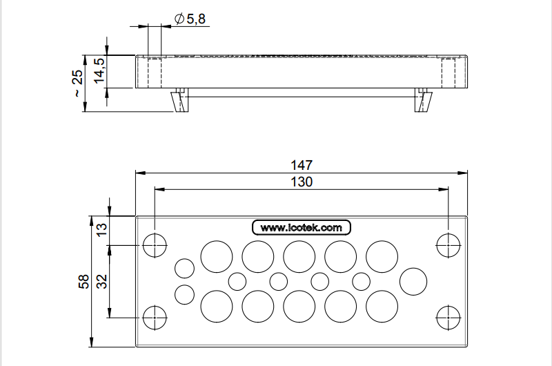 Miếng vào cáp icotek KEL-DPU 24|17 gy 43934 - kích thước
